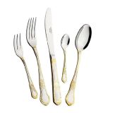 Bộ dao dĩa Mulex Rococo 30 món mạ vàng Germany