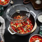 Nồi gang đúc Staub 24cm 3,7l màu đỏ vung kính - Made in France