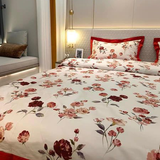 Bộ chăn ga gối hoa hồng lụa 100s cao cấp