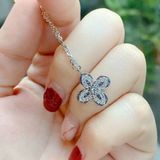 Bộ dây chuyền khuyên tai Swarovski hoa tím