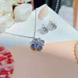 Bộ dây chuyền khuyên tai Swarovski hoa tím