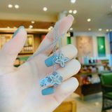 Bộ dây chuyền khuyên tai Swarovski hoa tím