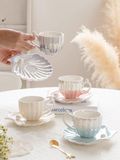Bộ 2 tách, 2 đĩa và 2 thìa cà phê ngọc trai