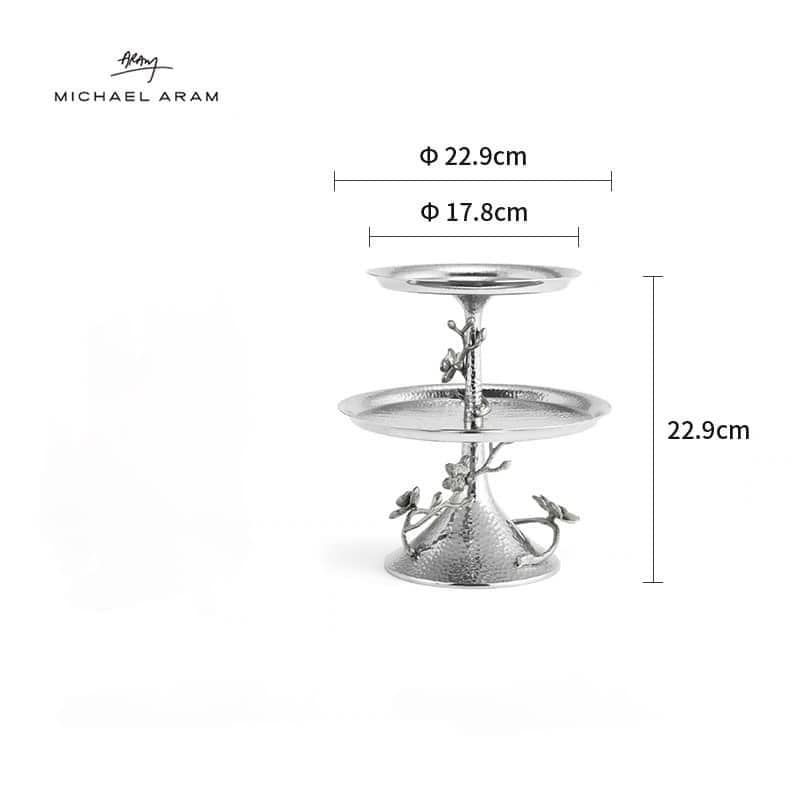 Khay mạ bạc 2 tầng Michael Aram White Orchid