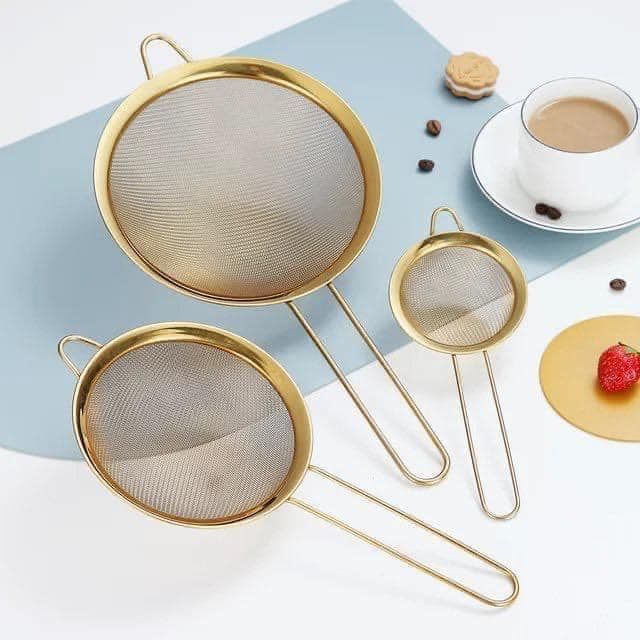 Bộ 3 rây lọc Food Strainer màu gold