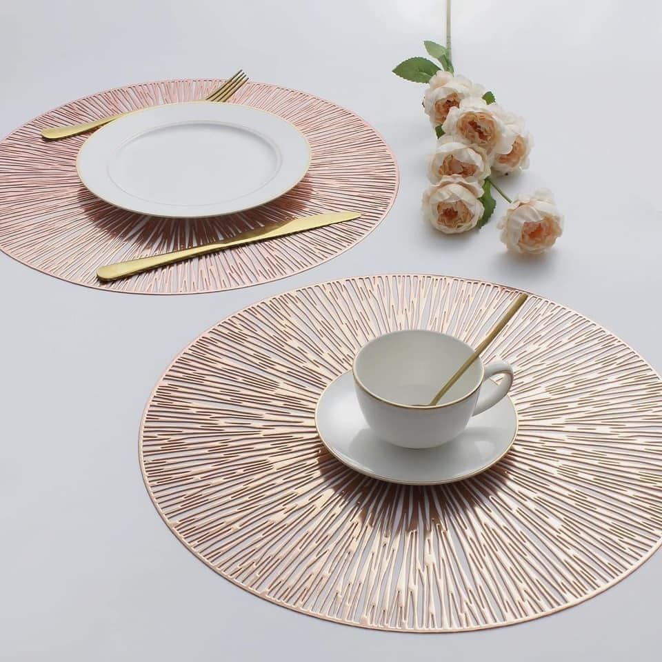 Bộ tấm lót bàn ăn 8 miếng Evevda hình tròn 38cm