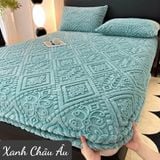 Bộ ga, gối bọc đệm vân nổi hoạ tiết Châu Âu