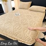 Bộ ga, gối bọc đệm vân nổi hoạ tiết Châu Âu