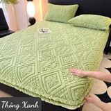 Bộ ga, gối bọc đệm vân nổi hoạ tiết Châu Âu
