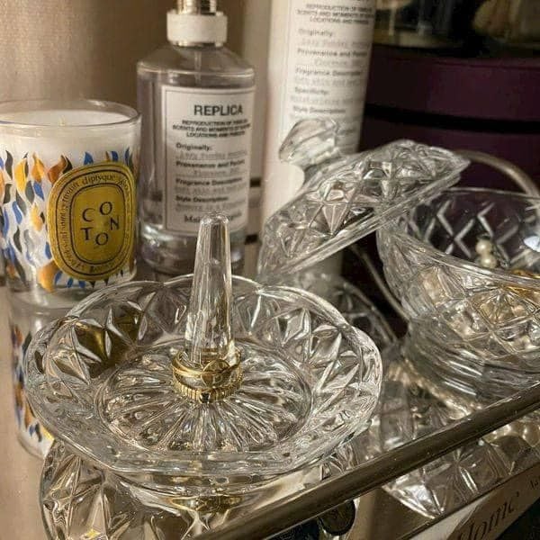 Giá để nhẫn, đồ trang sức pha lê Bohemia Tiệp