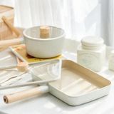 Chảo hình chữ nhật 29cm kèm vung kính