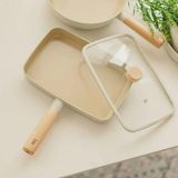 Chảo hình chữ nhật 29cm kèm vung kính