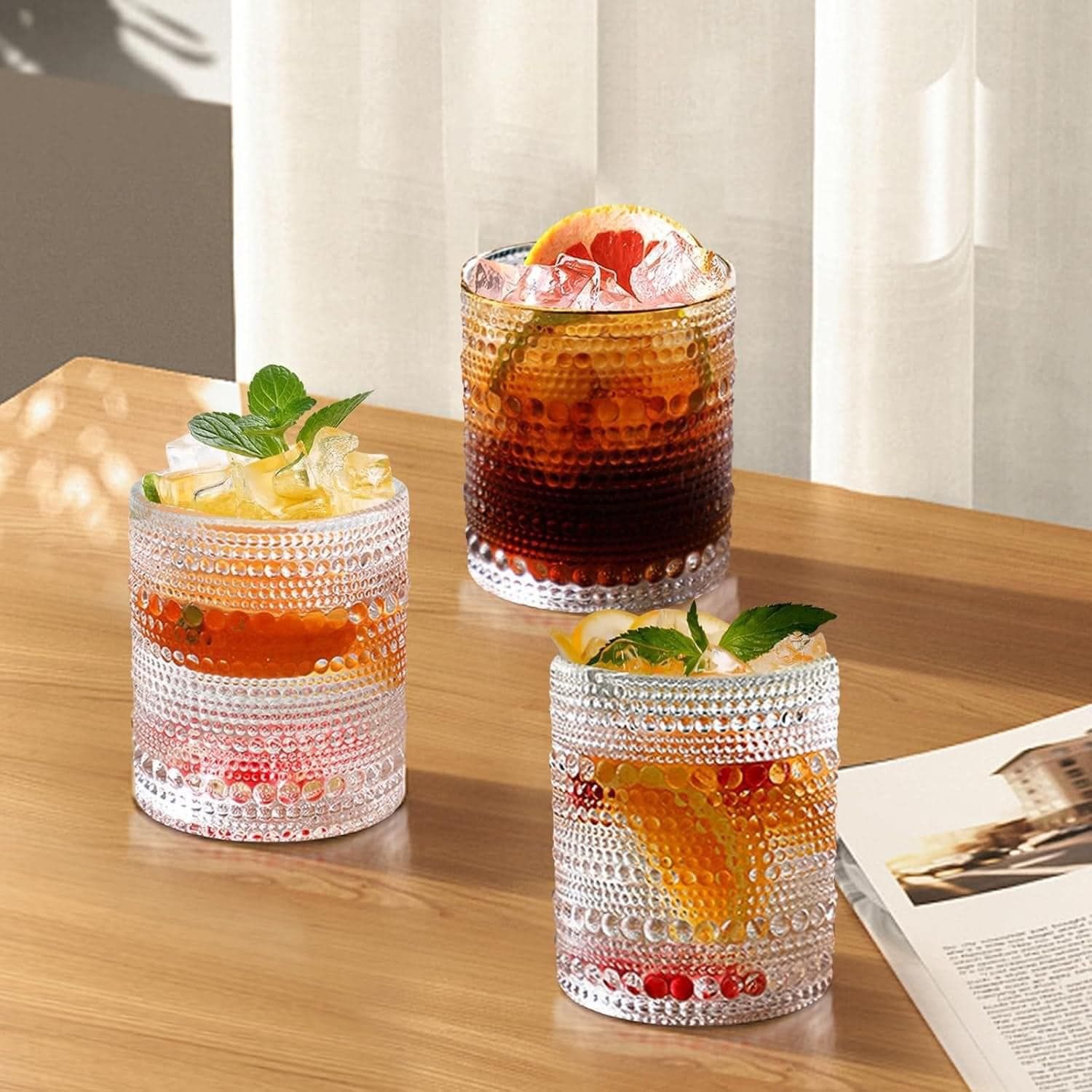 Bộ 6 cốc Hobnail trong suốt cao cấp 360ml