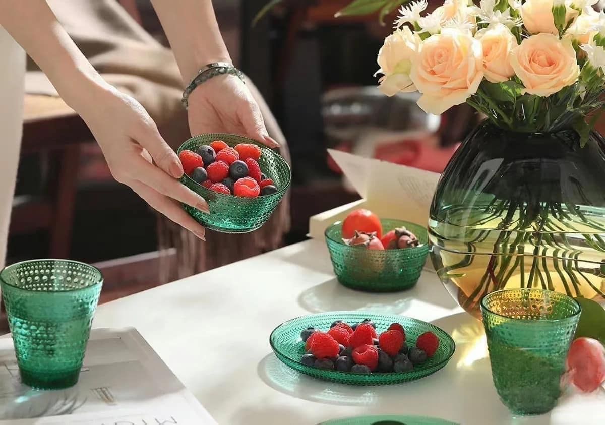 Bộ bát đĩa cốc 6 món Ranke Home EU màu xanh ngọc bích