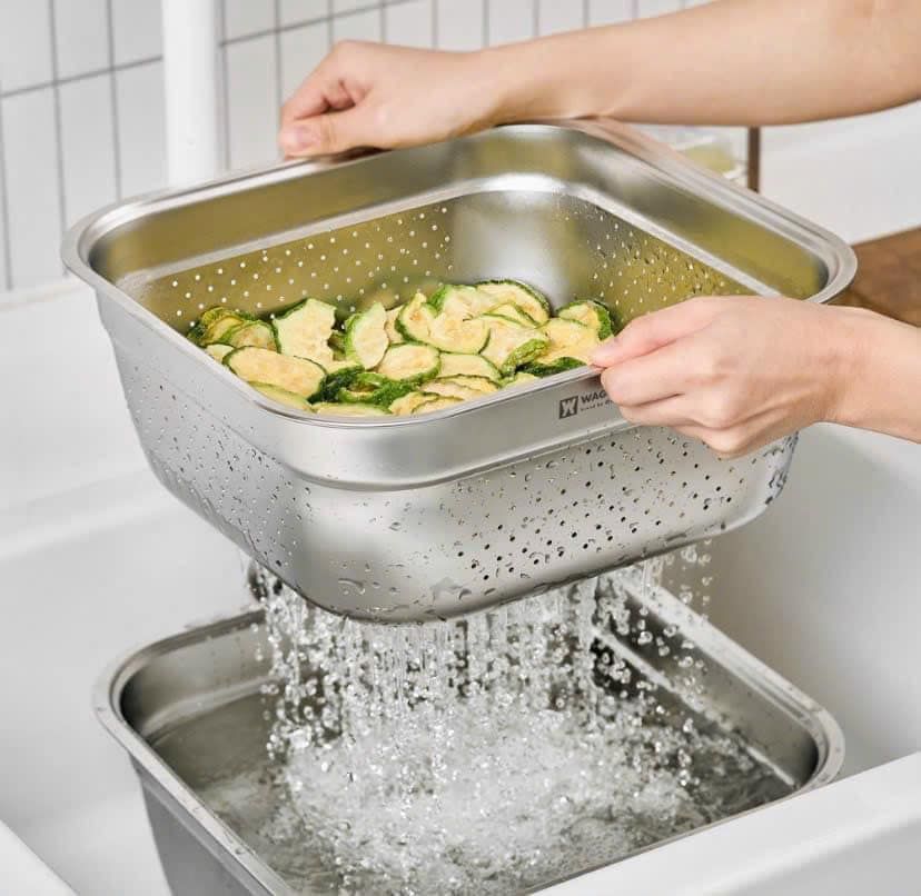 Bộ chậu rửa vuông inox 8L đa năng Wagensteiger