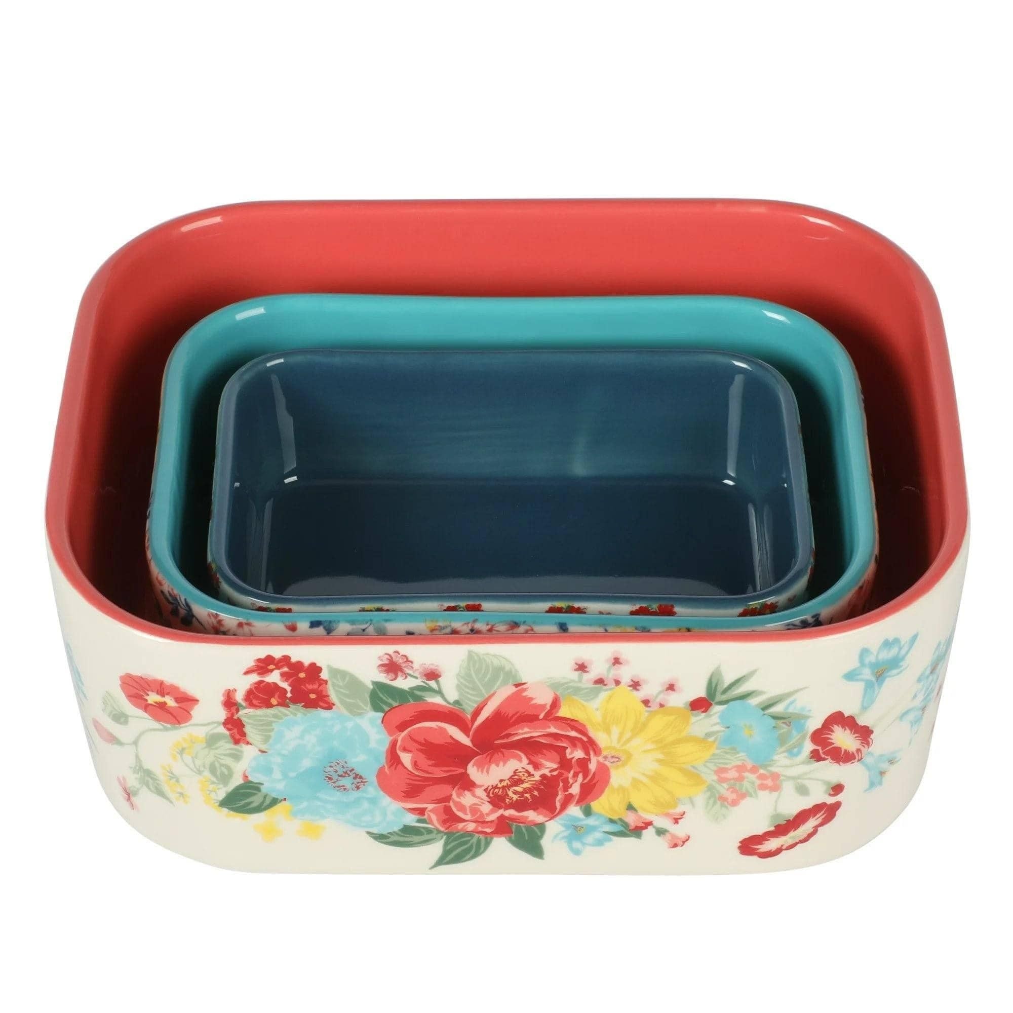 Bộ hộp sứ chữ nhật 6 món The Pioneer Woman Fancy Flourish