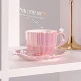 Bộ 2 tách, 2 đĩa và 2 thìa cà phê ngọc trai