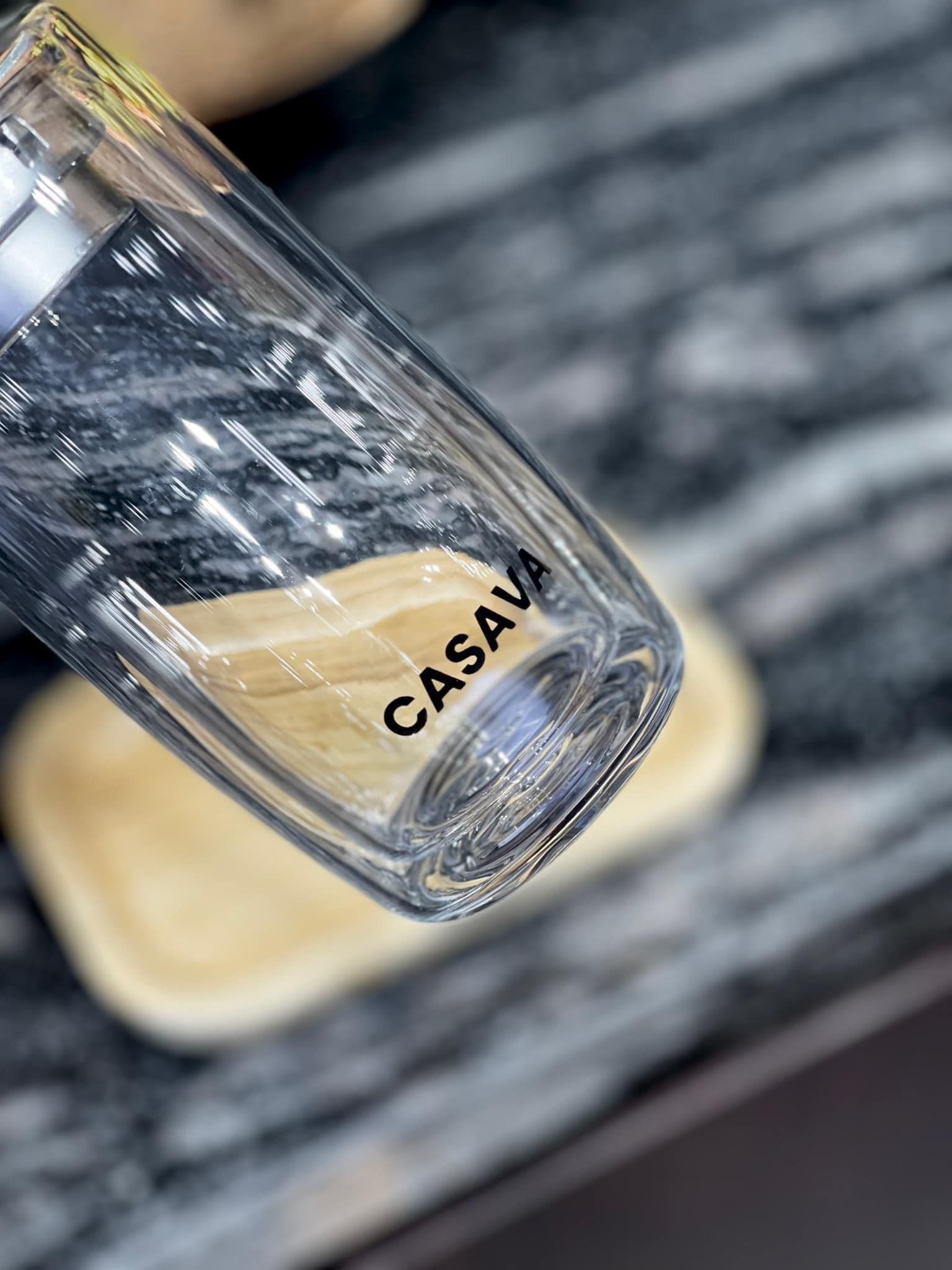 Bình thủy tinh Podium 2 lớp cách nhiệt có lõi trà Casava 450ml