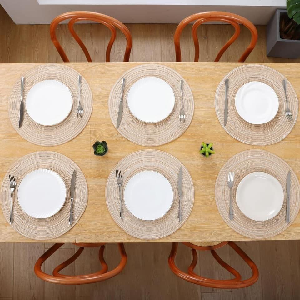 Bộ tấm lót bàn ăn 12 miếng Shacos hình tròn 38cm