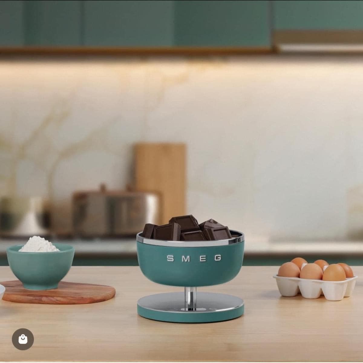 Cân nhà bếp Smeg màu xanh ngọc lục