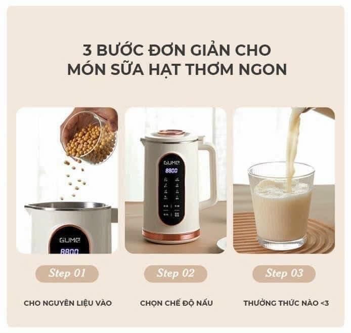 Máy làm sữa hạt mini Gume Korea 1L