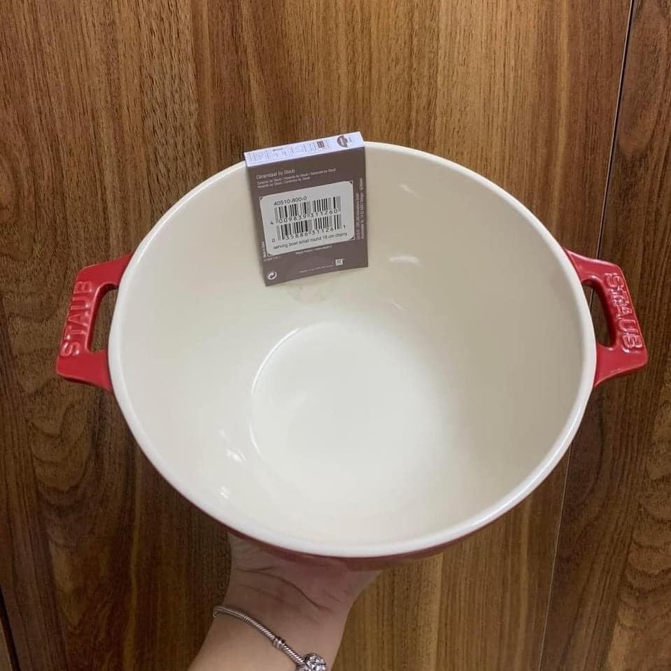 Bát gốm staub đỏ 18cm