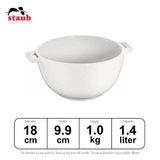 Bát gốm Staub trắng 18cm