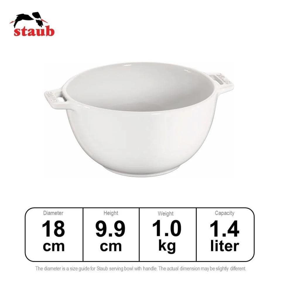 Bát gốm Staub trắng 18cm