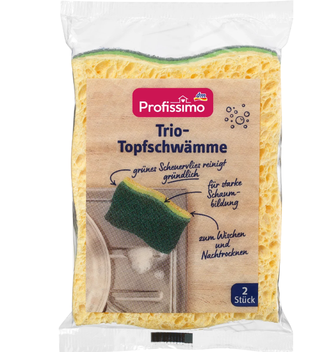 Bộ 2 miếng bọt biển rửa bát Profissimo Trio-Topfschwaemme