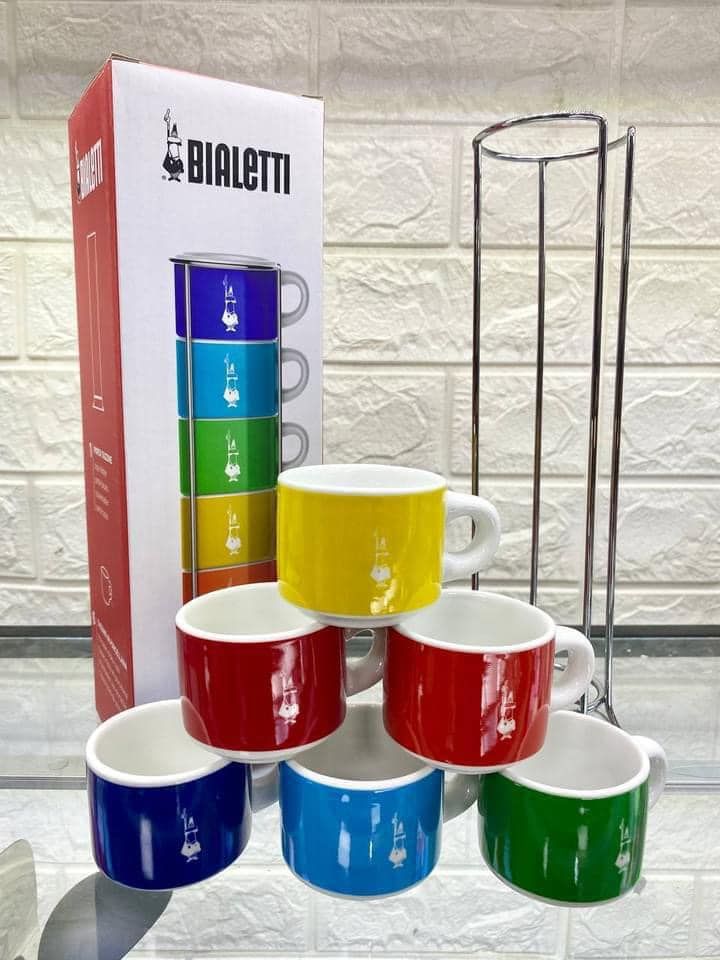 Bộ 6 cốc Bialetti Stackable Mugs nhiều màu