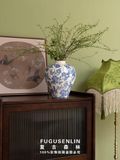 Bình hoa sứ Retro Blue Fugusenlin