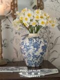 Bình hoa sứ Retro Blue Fugusenlin