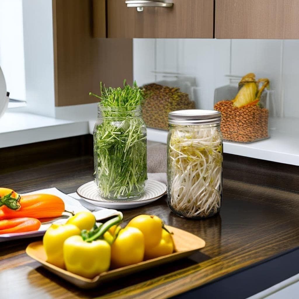 Bộ 2 lọ nảy mầm kèm giá đỡ Mason