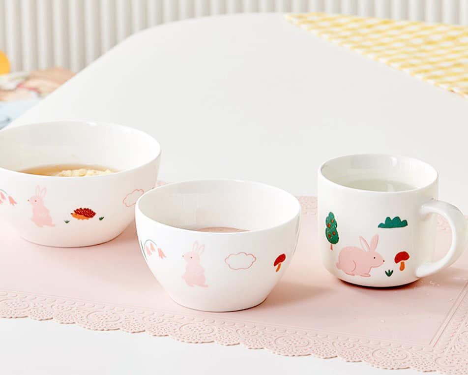 Bộ 3 món bát, cốc sứ Dinnerware