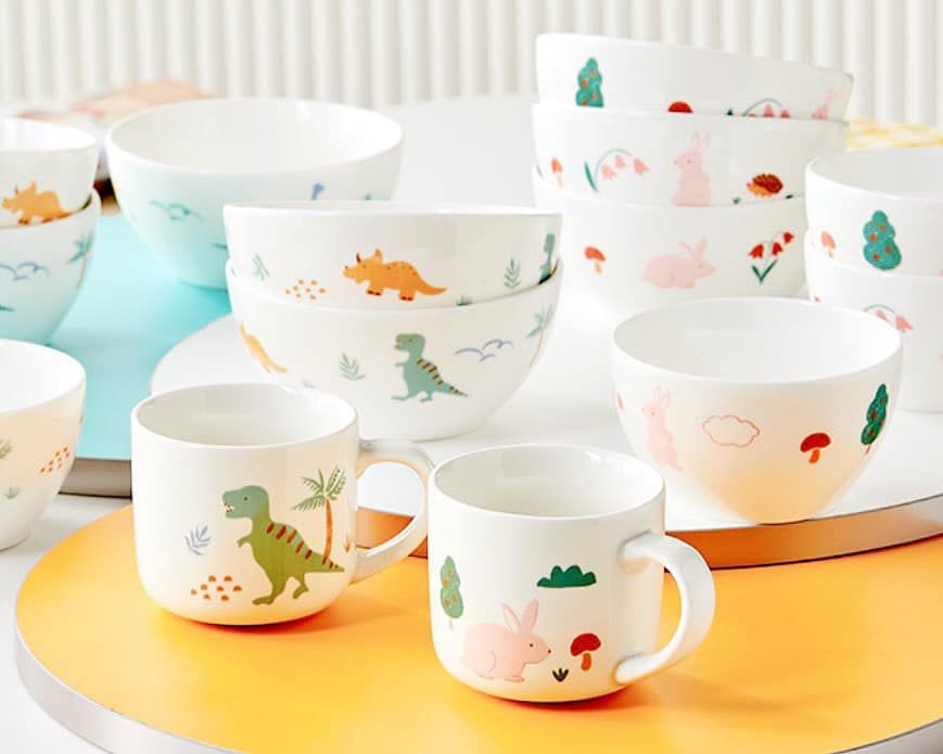 Bộ 3 món bát, cốc sứ Dinnerware