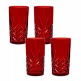 Bộ 4 cốc pha lê Dublin màu đỏ