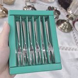 Bộ 6 dĩa ăn hoa quả inox Lucuku