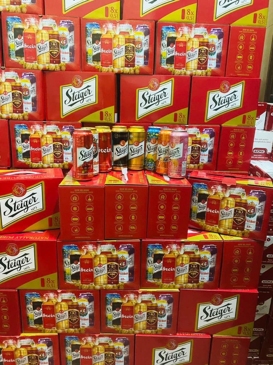 Bộ 8 bia hoa quả Steiger 500ml