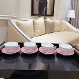 Bộ tách kèm đĩa lót Lenox Butterfly Meadow Figural màu hồng