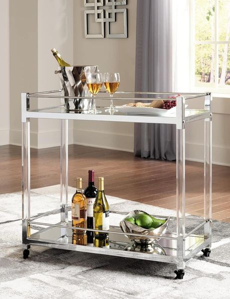 Bar cart mạ bạc Safavieh Ashley - USA