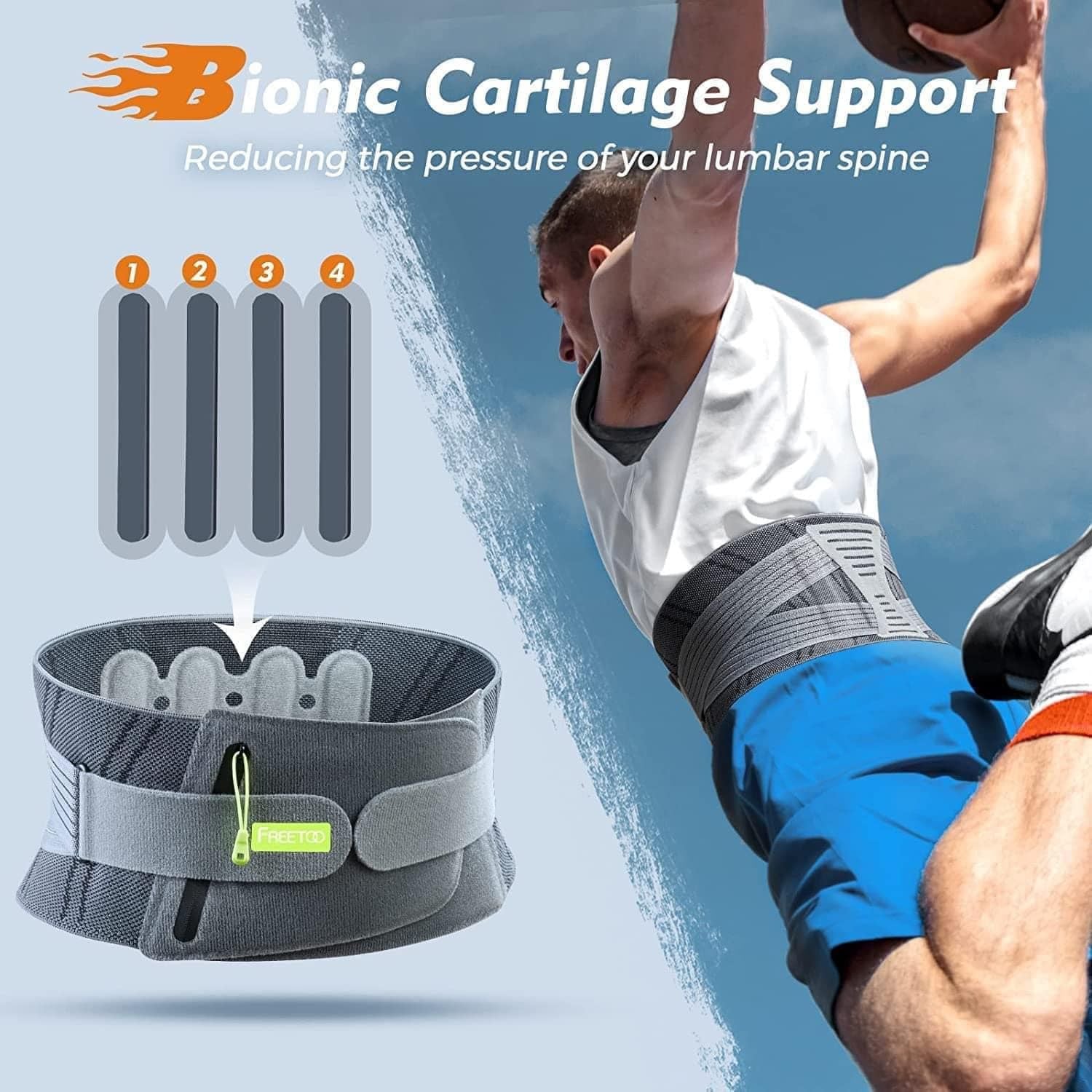 Đai lưng Freetoo thể thao Unisex