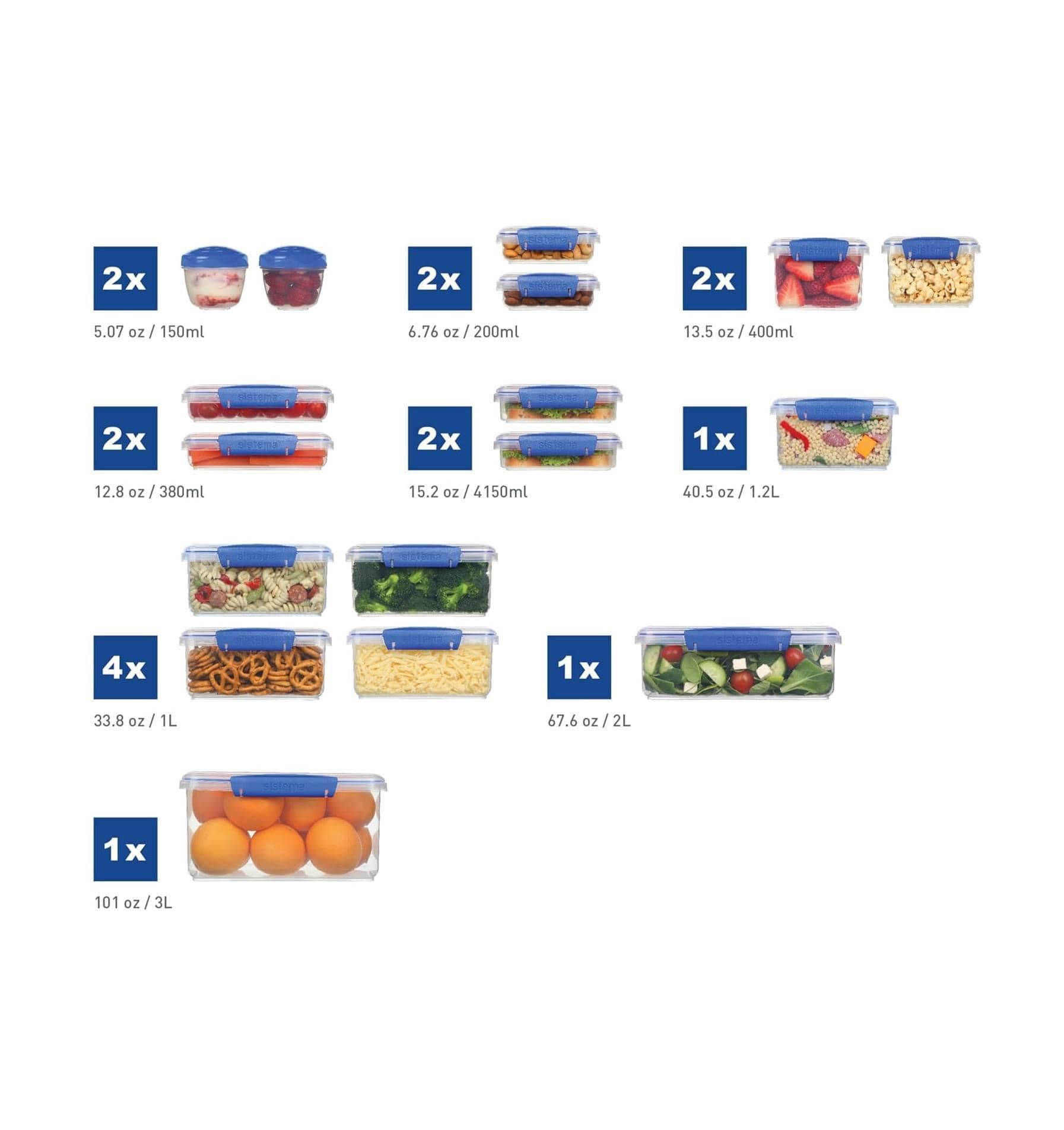 Bộ hộp nhựa 34 món Sistema Klip It - Made in New Zealand