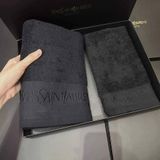 Bộ khăn YSL COFFRRT SERVIETTES - NOIR TOWELS SET