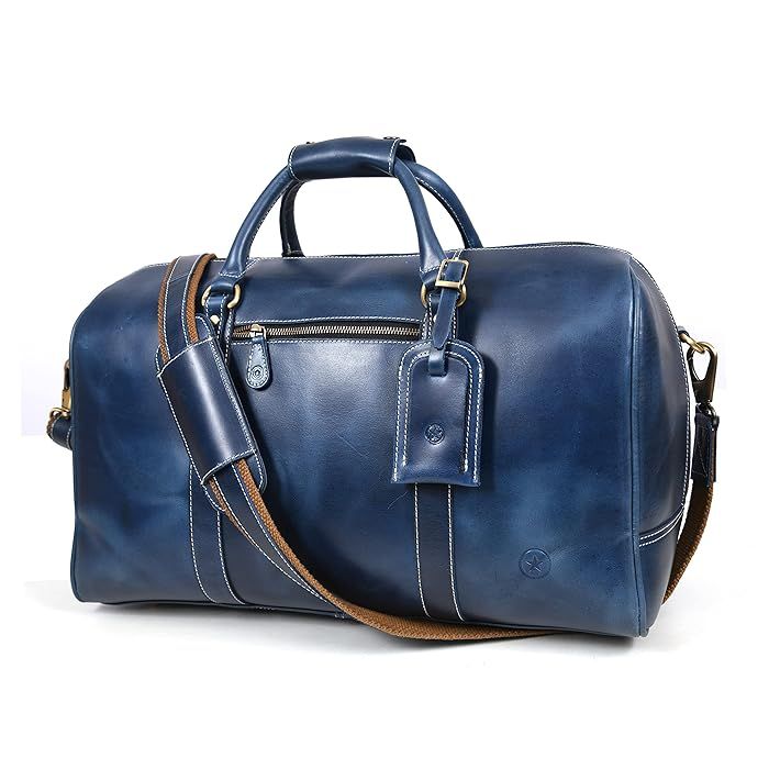 Túi du lịch bằng da màu xanh Aaron Leather Goods