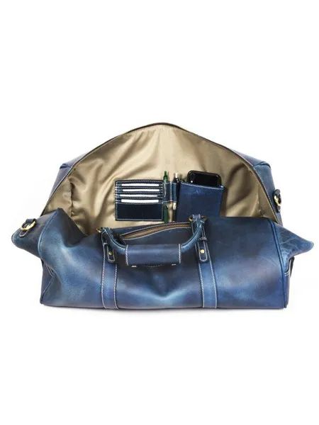 Túi du lịch bằng da màu xanh Aaron Leather Goods