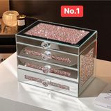 Hộp Đựng Đồ Trang Sức Tráng Gương 3 Ngăn