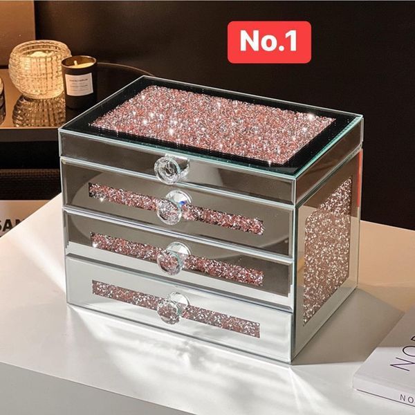 Hộp Đựng Đồ Trang Sức Tráng Gương 3 Ngăn