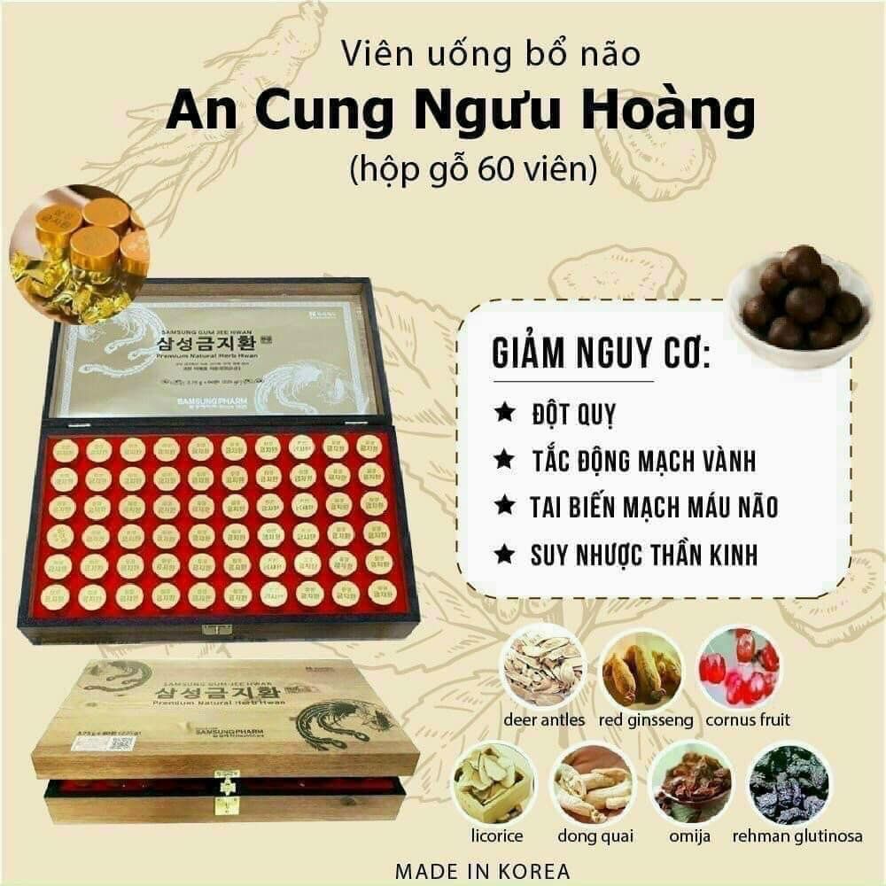 Bổ não cân bằng huyết áp hộp gỗ Samsung 60 viên