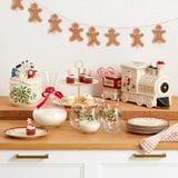 Thố kẹo hình đoàn tàu Lenox Holiday Figural Train Buffet Caddy vàng 24K