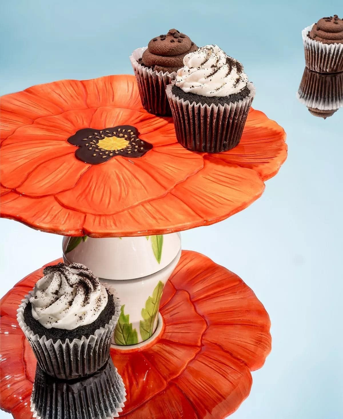 Bồng để bánh Godinger Flower Power Red Poppy